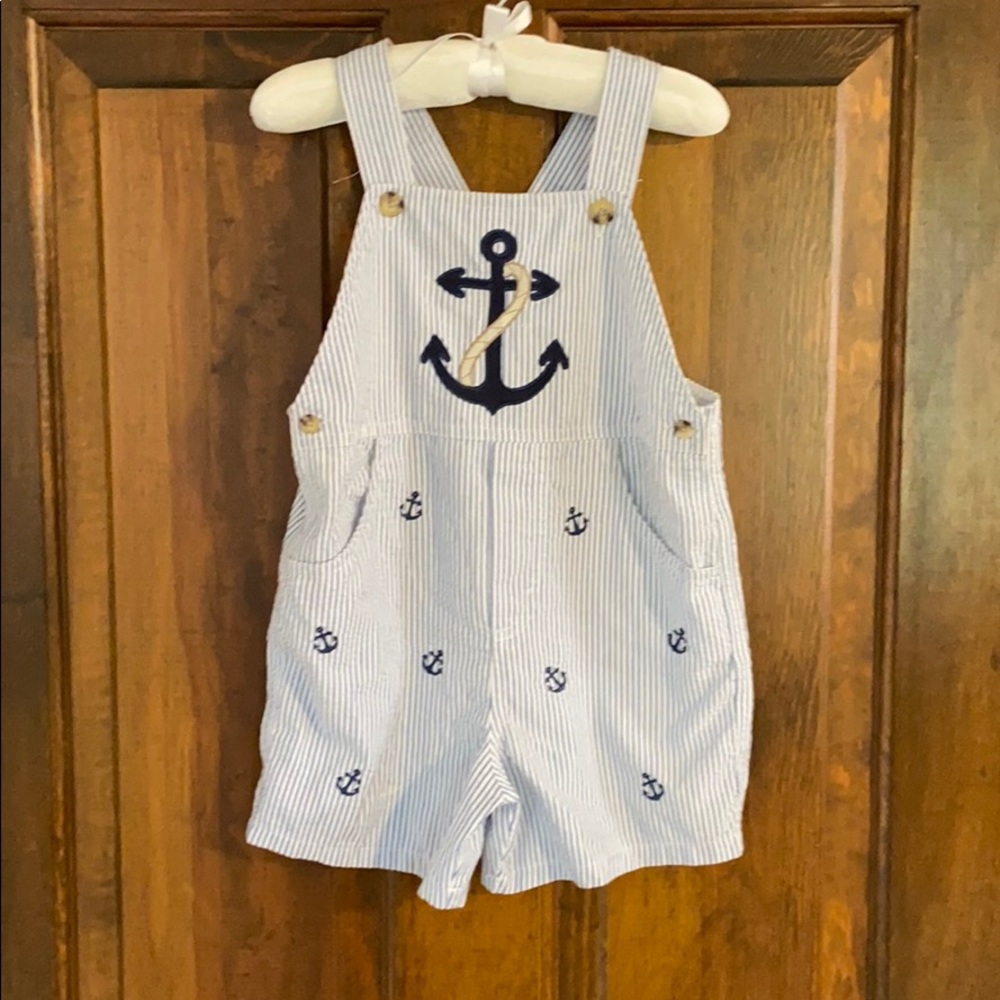 Boy’s sailor pinstripe overalls